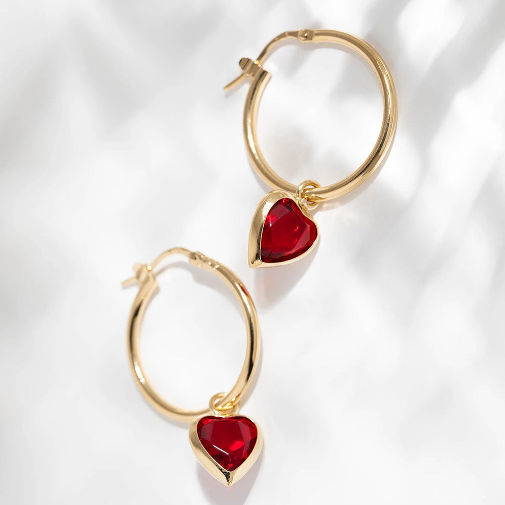 Ruby hoop earrings -  Niki Collection by Louise Damas