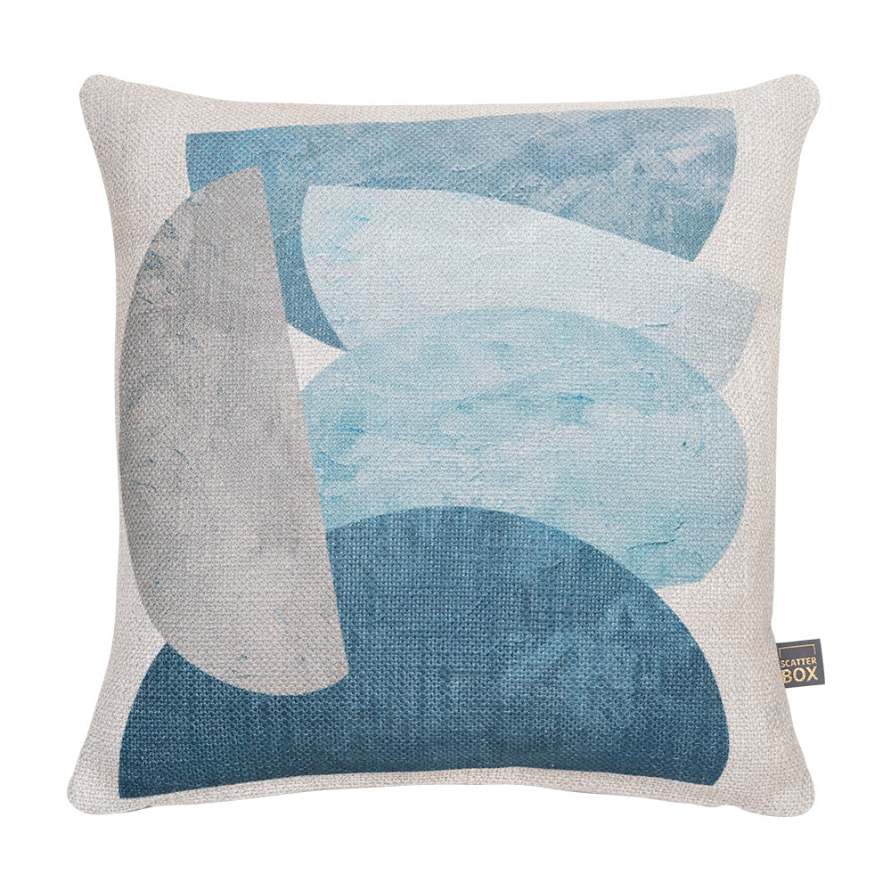 Geo Stack Blue Scatter Box Cushion