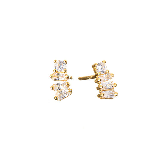 MK - Gold Baguette Stud Earrings