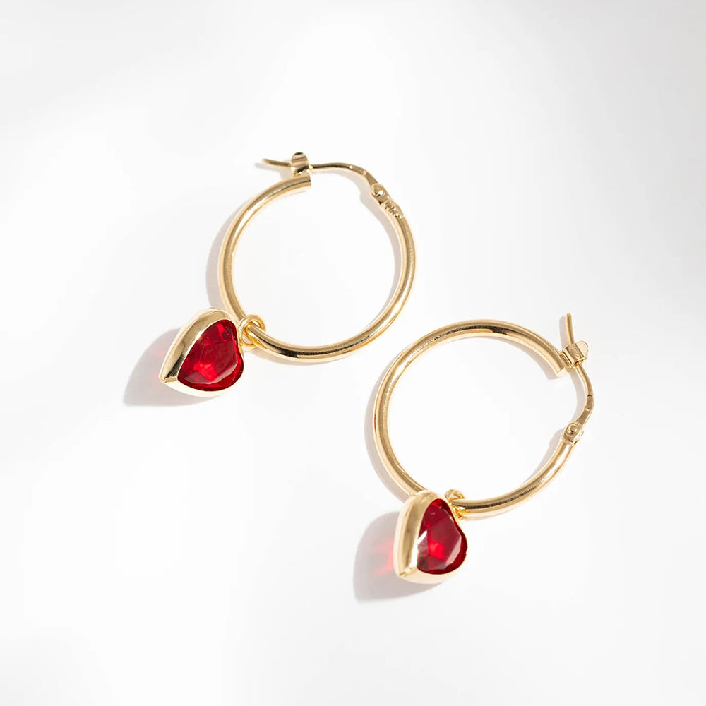 Ruby hoop earrings -  Niki Collection by Louise Damas