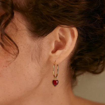 Ruby hoop earrings -  Niki Collection by Louise Damas