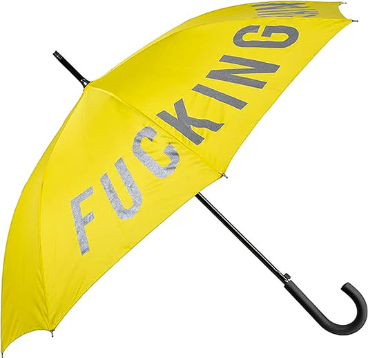 "F*cking Rain" Yellow Umbrella