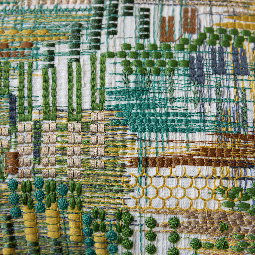 Cushion - Point De Vue - Mustard green