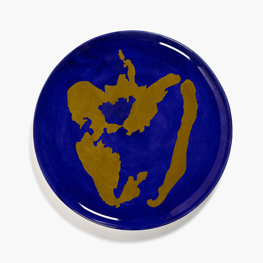 Serving Plate Blue - Golden Pepper Feast
