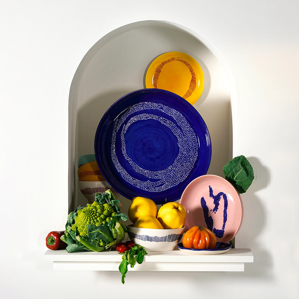 Serving Plate M Dark Blue - White Feast