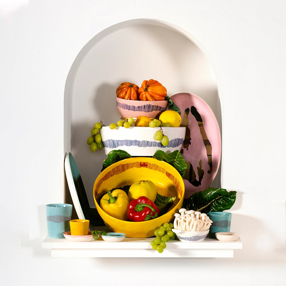 Serving Plate Pink - Golden Pepper Feast