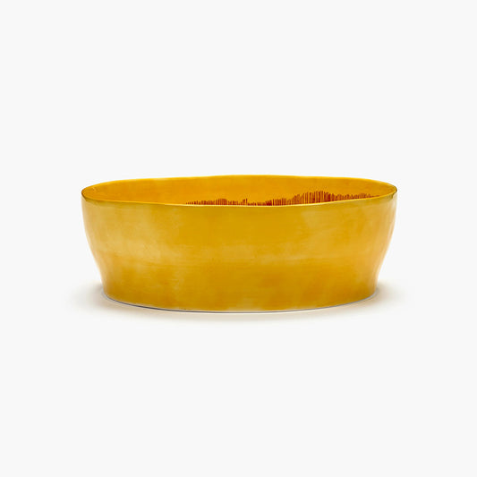Salad Bowl Yellow - Red Stripes Feast