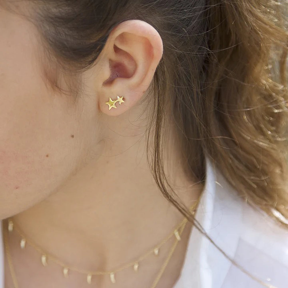 MK - Gold 2 Star Studs