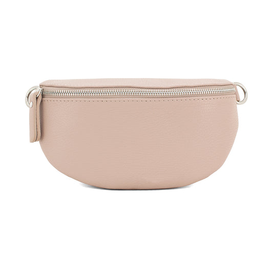 Leather Medium Bum Bag - Nude