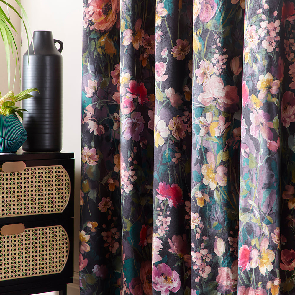 Meadow Noir - Ready-made Eyelet Curtains