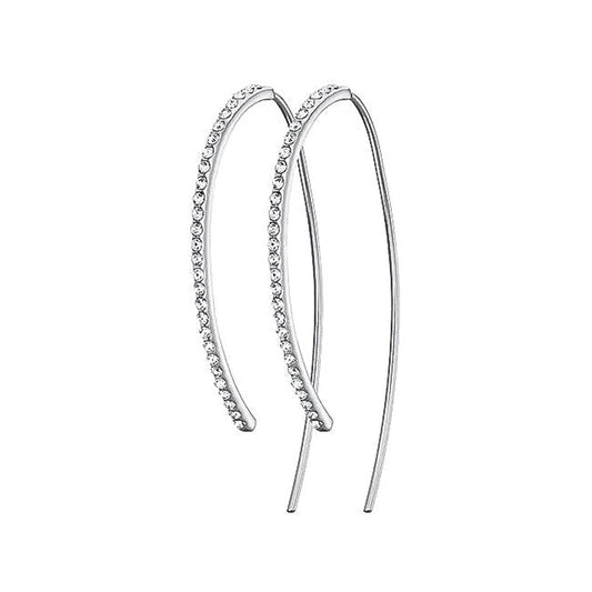 MK - Silver Pavé Curve Earrings