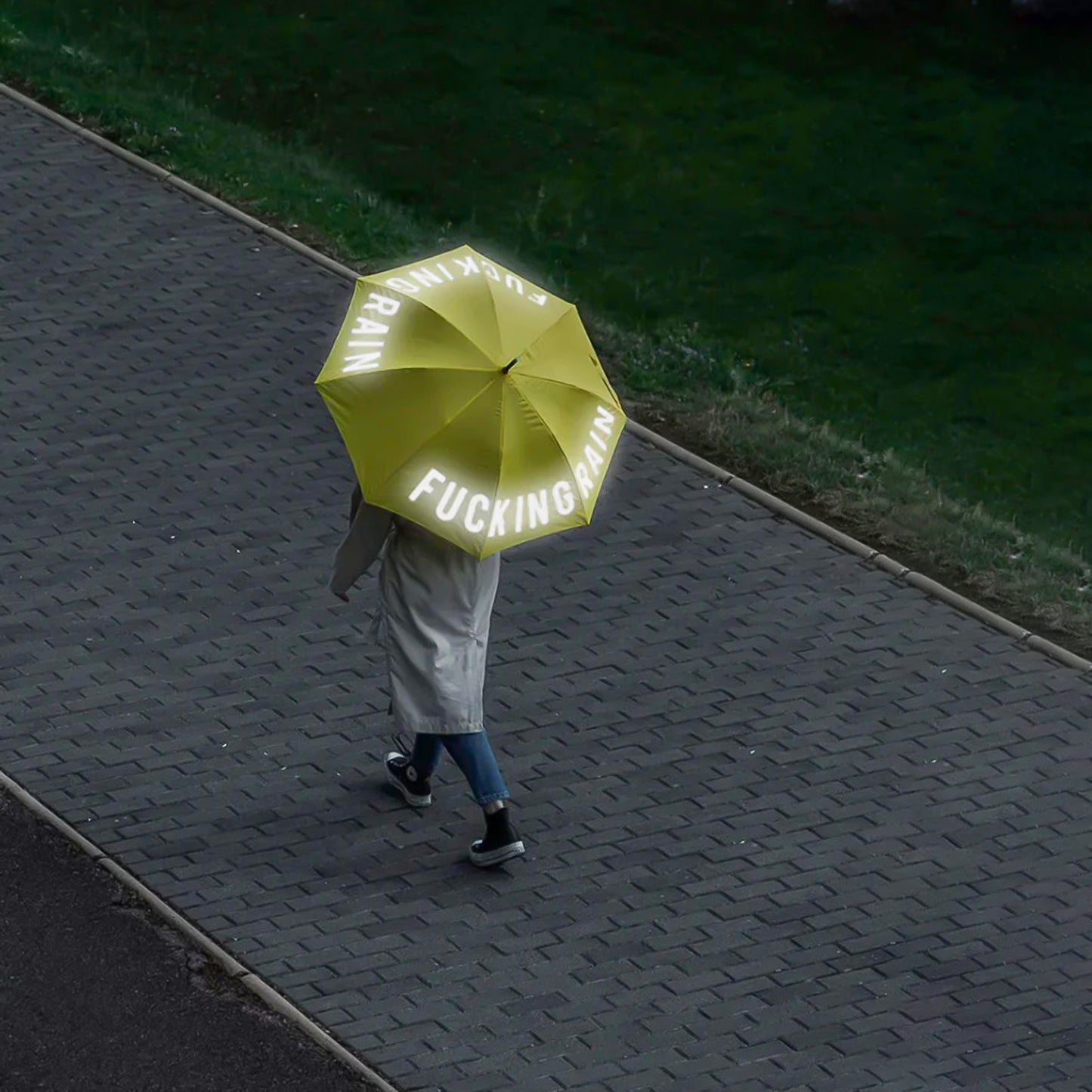 "F*cking Rain" Yellow Umbrella