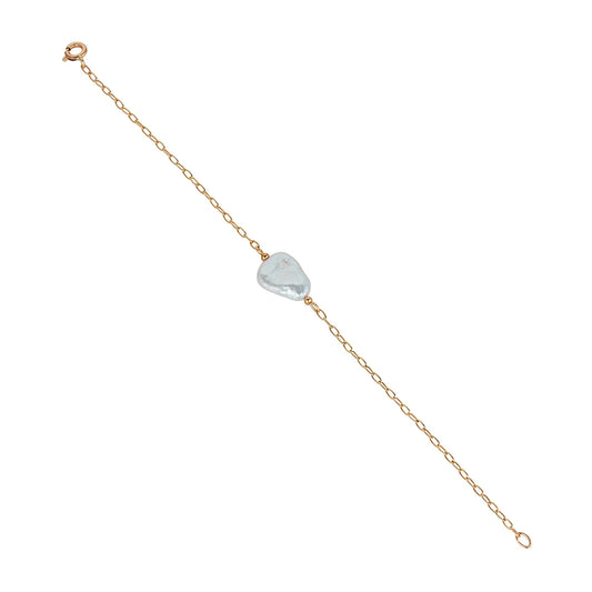 Gold Filled Baroque Pearl InLine Bracelet by MoMuse