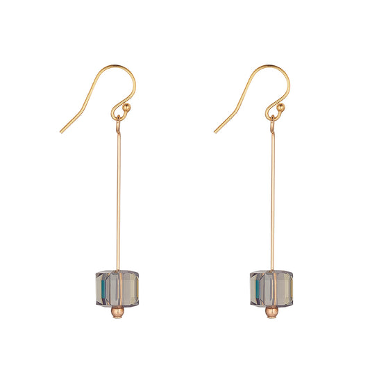 Gold Filled Pin Cube Earrings by MoMuse