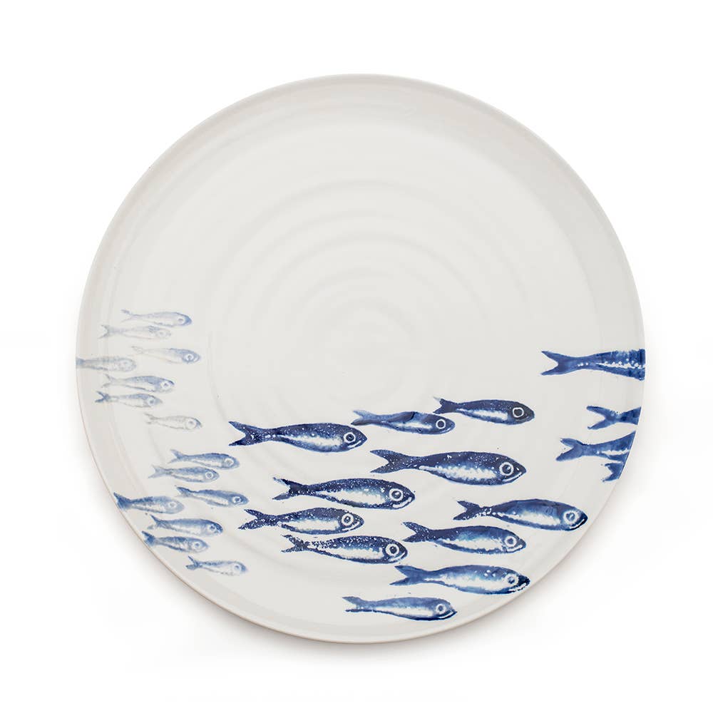 Creatures Platter Sardines Blue | Round Serving Platter