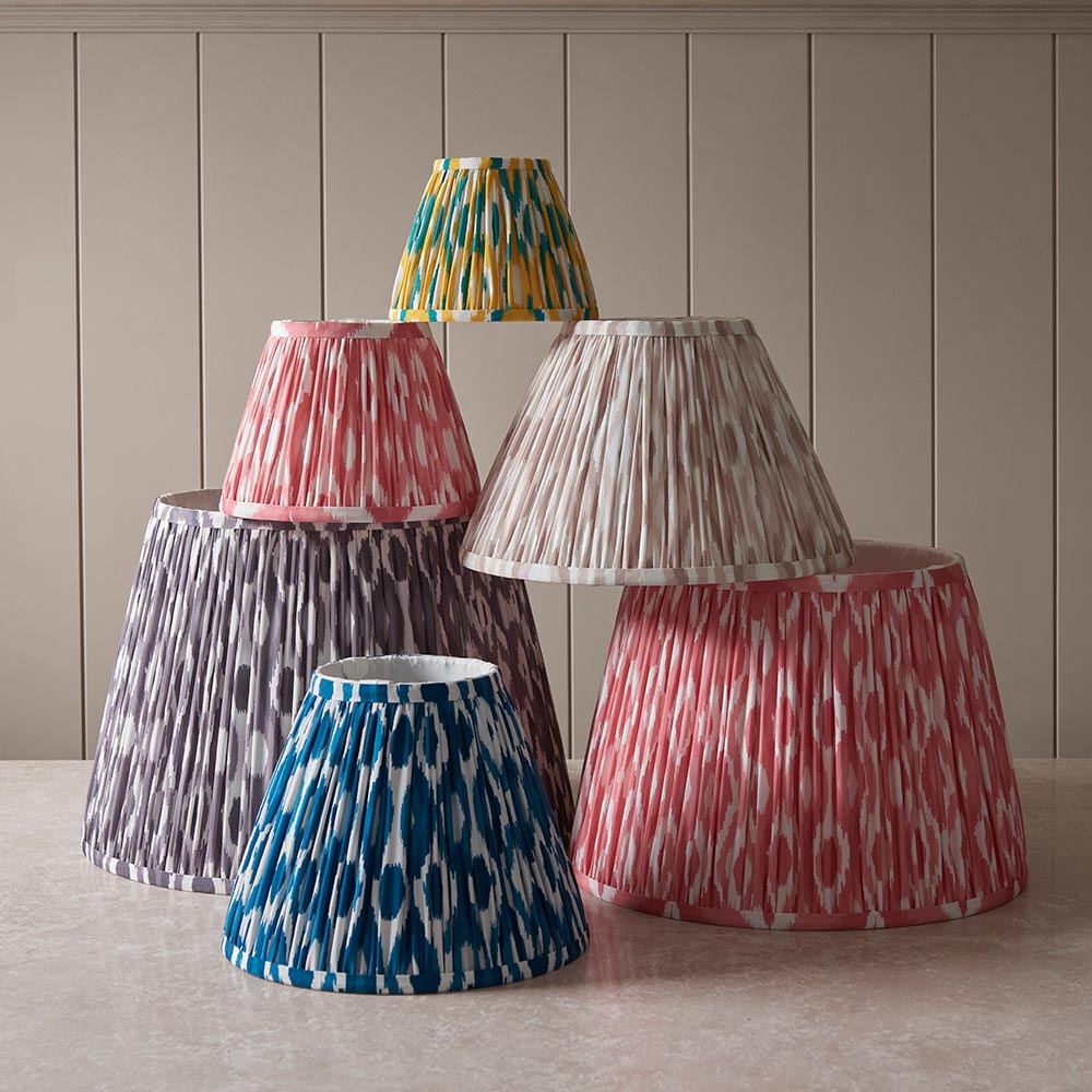 Ikat Tapered Shade - Coral Pink -16cm