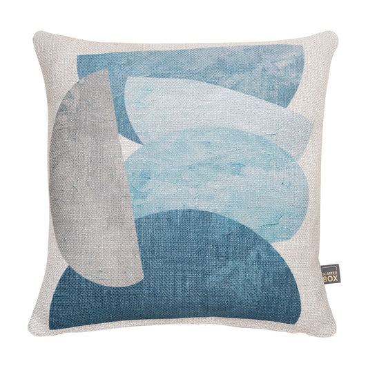 Geo Stack Blue Scatter Box Cushion