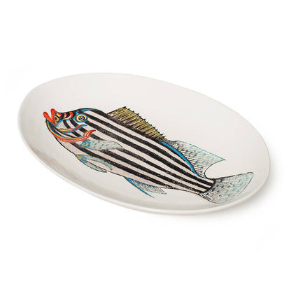 Fantastical Fish Large Oval Serving Bowl