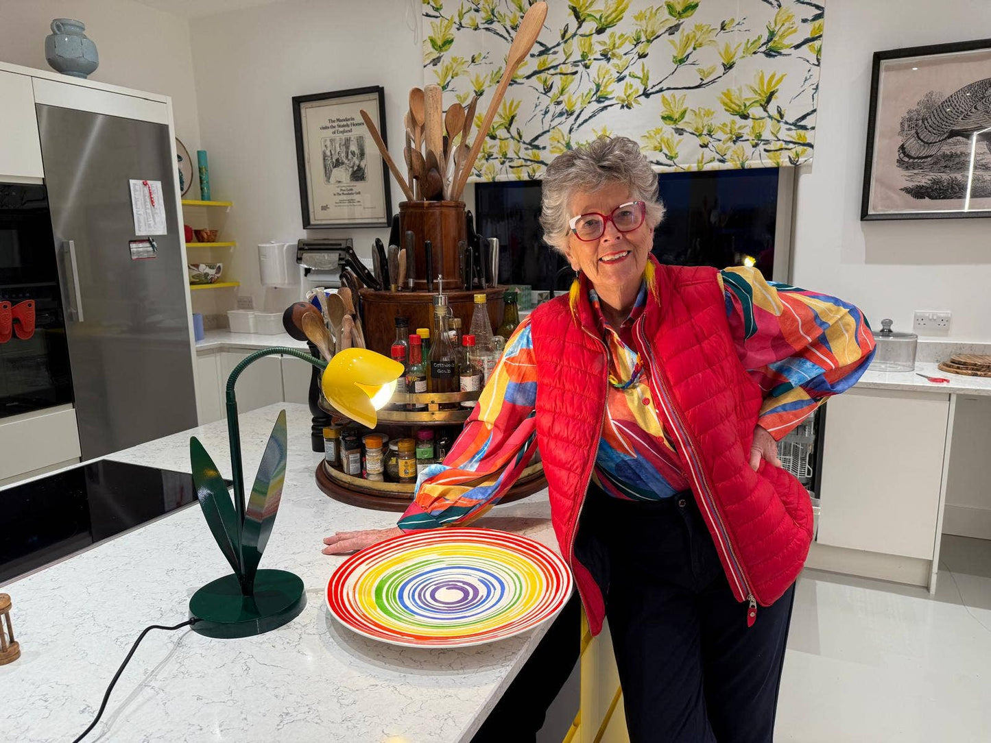 Prue Leith Inky Spiral Lines Platter Large - Bone China