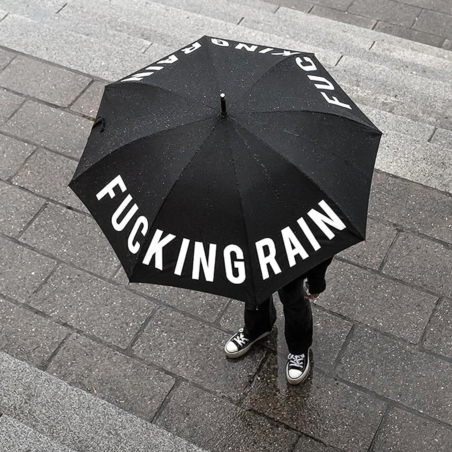 "F*cking Rain" Black Umbrella