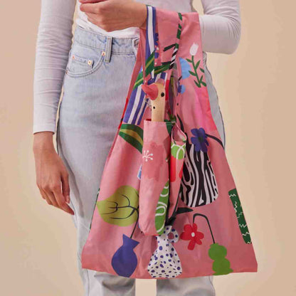 Back! Vases Print Compact Eco-Friendly Duckhead Umbrella