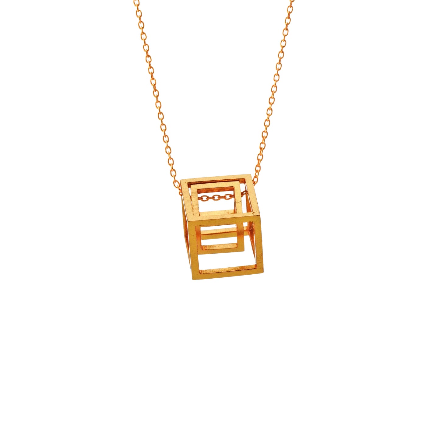The Drapery Haus, Cork - Jewellery - Cubic necklace made from Brass, Gold plated