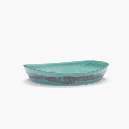 Deep Serving Plate S Azure - Red Stripes Feast