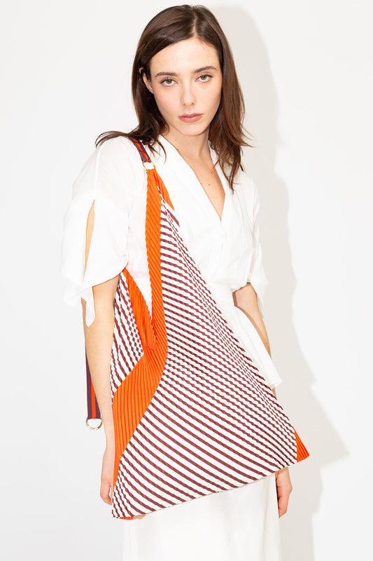 Pleated Y Bag Francesca Red