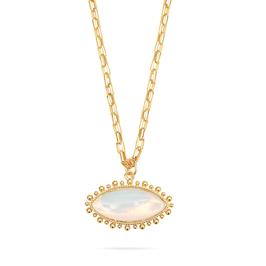Talis - Pendant Necklce - Withe Opal Eye