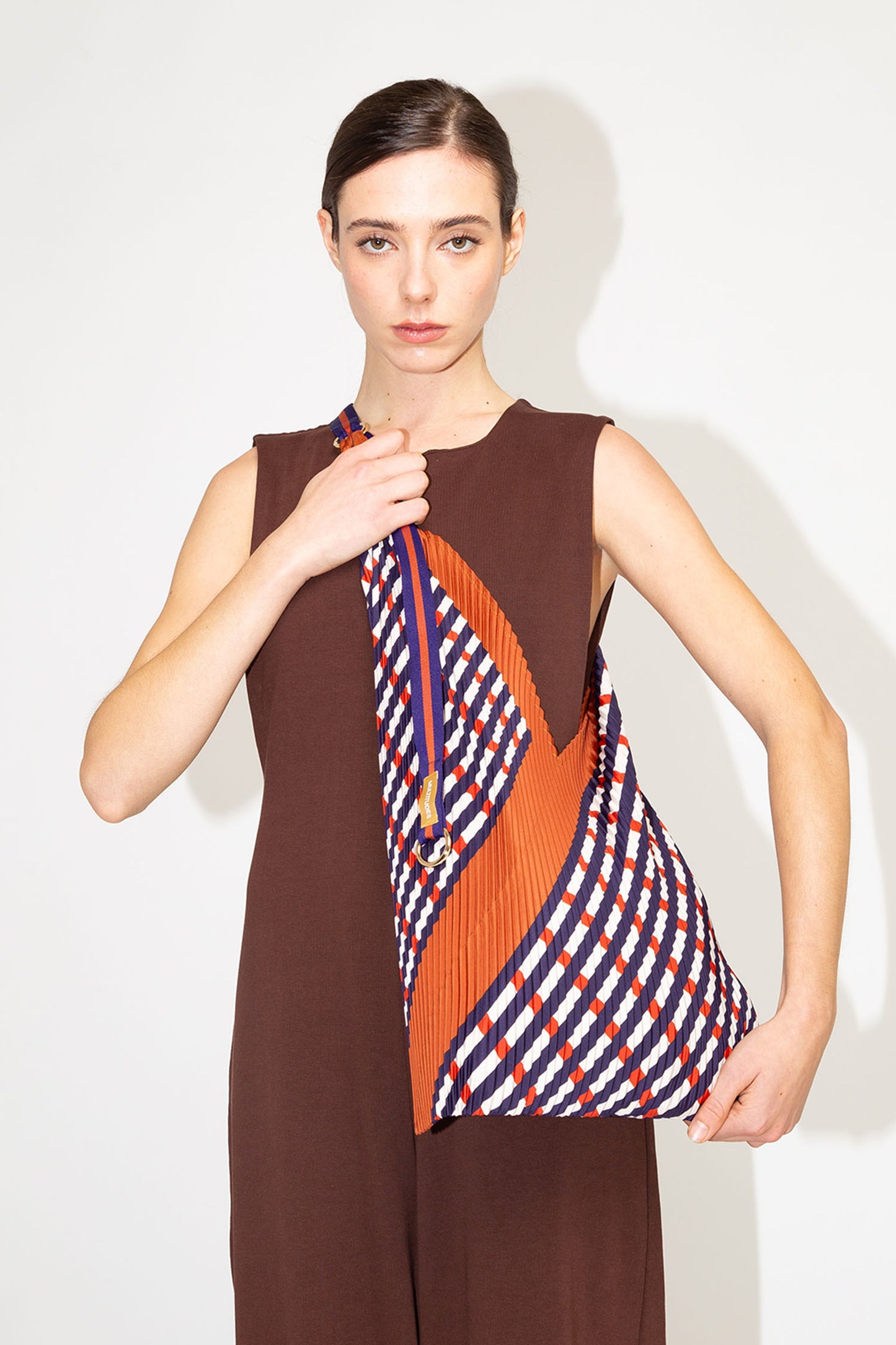 Pleated Y Bag Sophia Terracotta