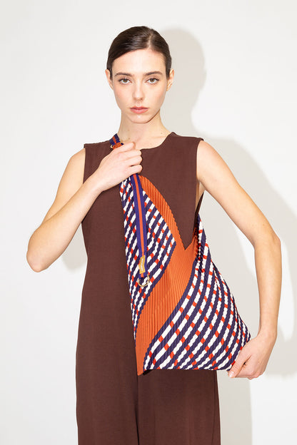 Pleated Y Bag Sophia Terracotta