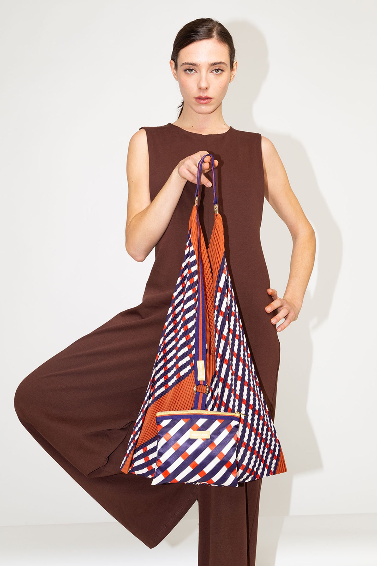 Pleated Y Bag Sophia Terracotta