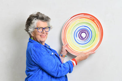 Prue Leith Inky Spiral Lines Platter Large - Bone China