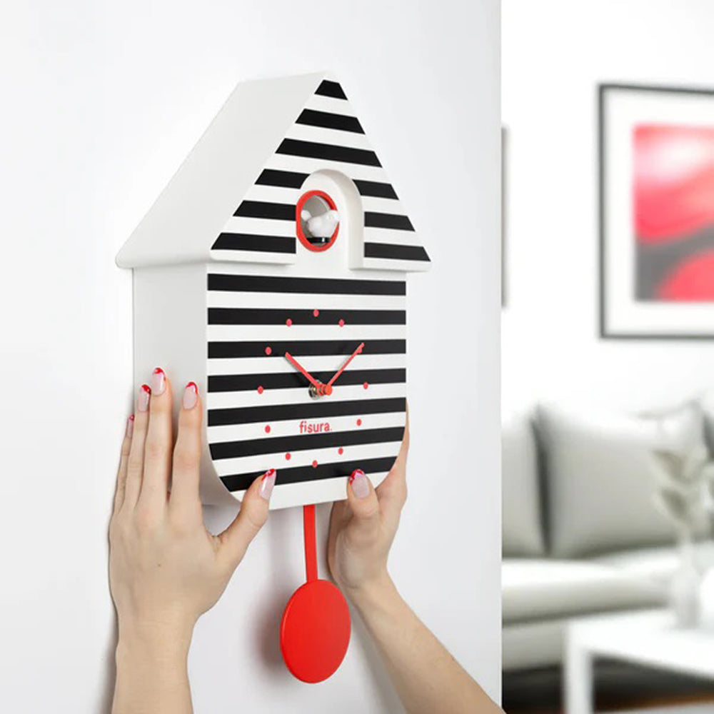 Striped Cuckoo Wall Clock