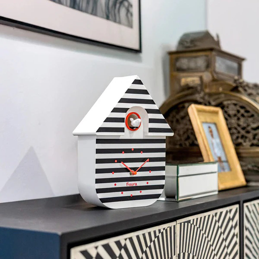 Striped Cuckoo Wall Clock