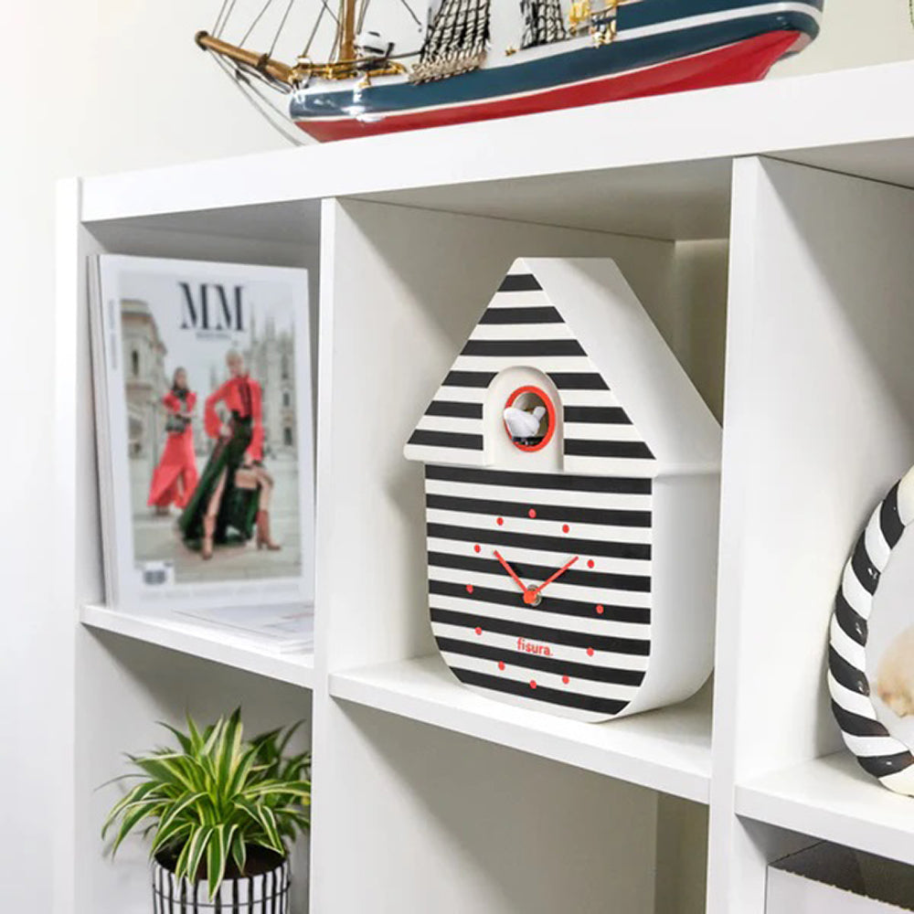 Striped Cuckoo Wall Clock