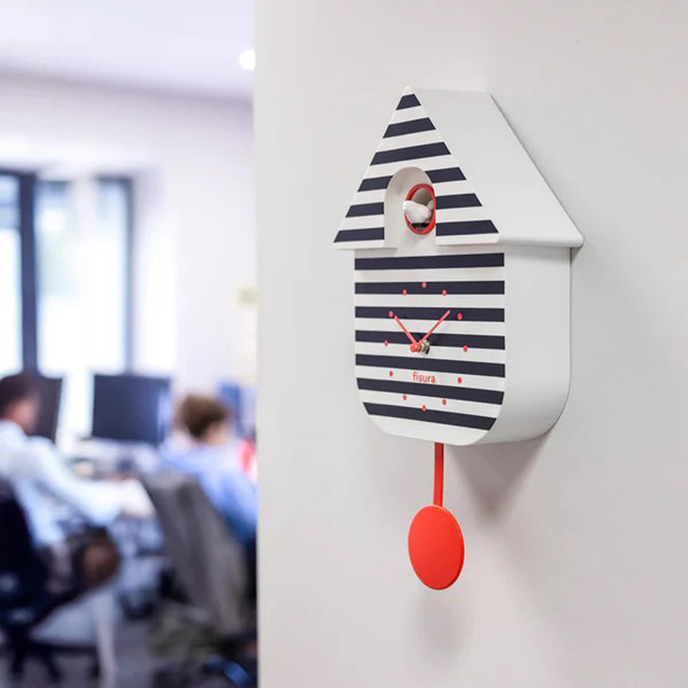 Striped Cuckoo Wall Clock