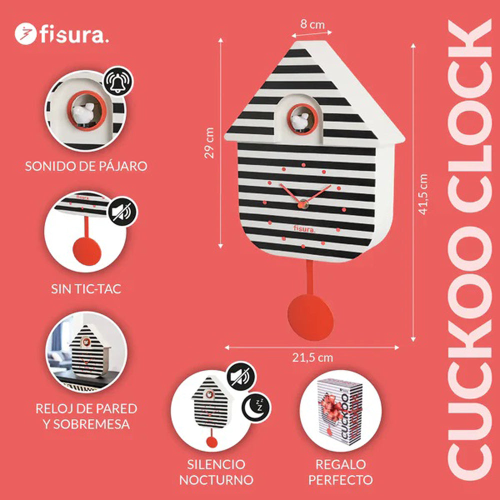 Striped Cuckoo Wall Clock