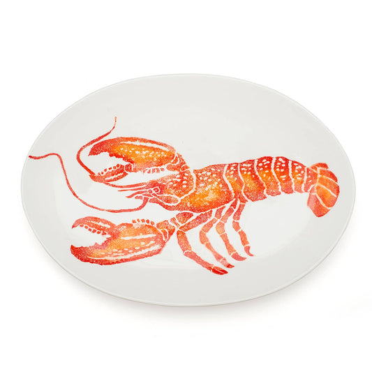 Extra Large Platter Orange Lobster | Oval Serving Platter