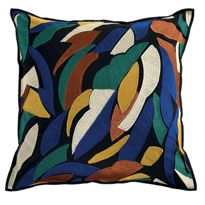 Cushion- Defile-Moutarde/Emeraude 45x45cm