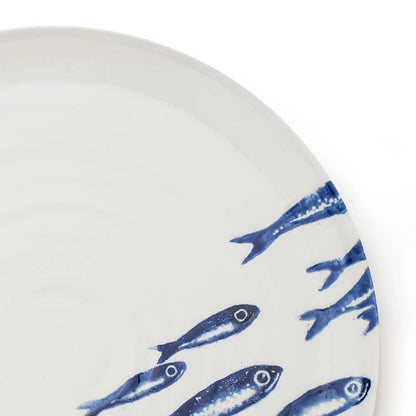 Creatures Platter Sardines Blue | Round Serving Platter
