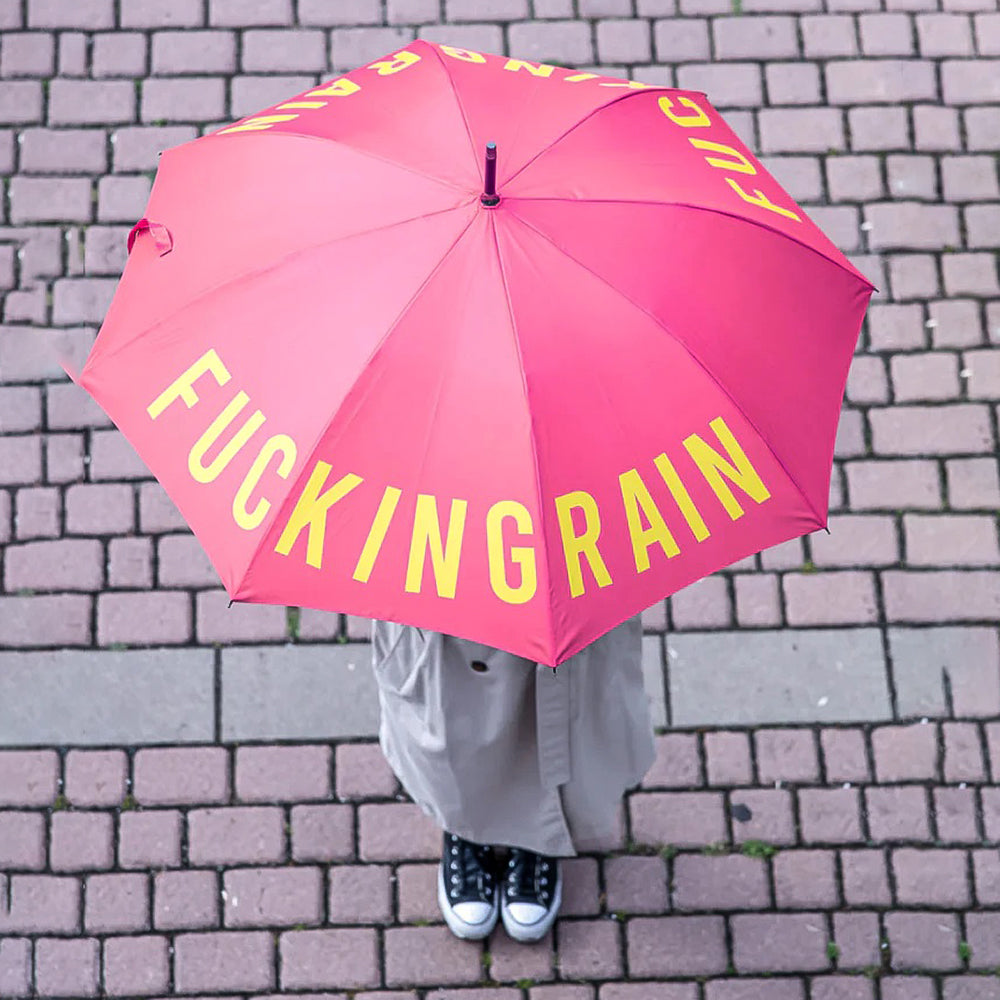 "F*cking Rain" Pink Umbrella